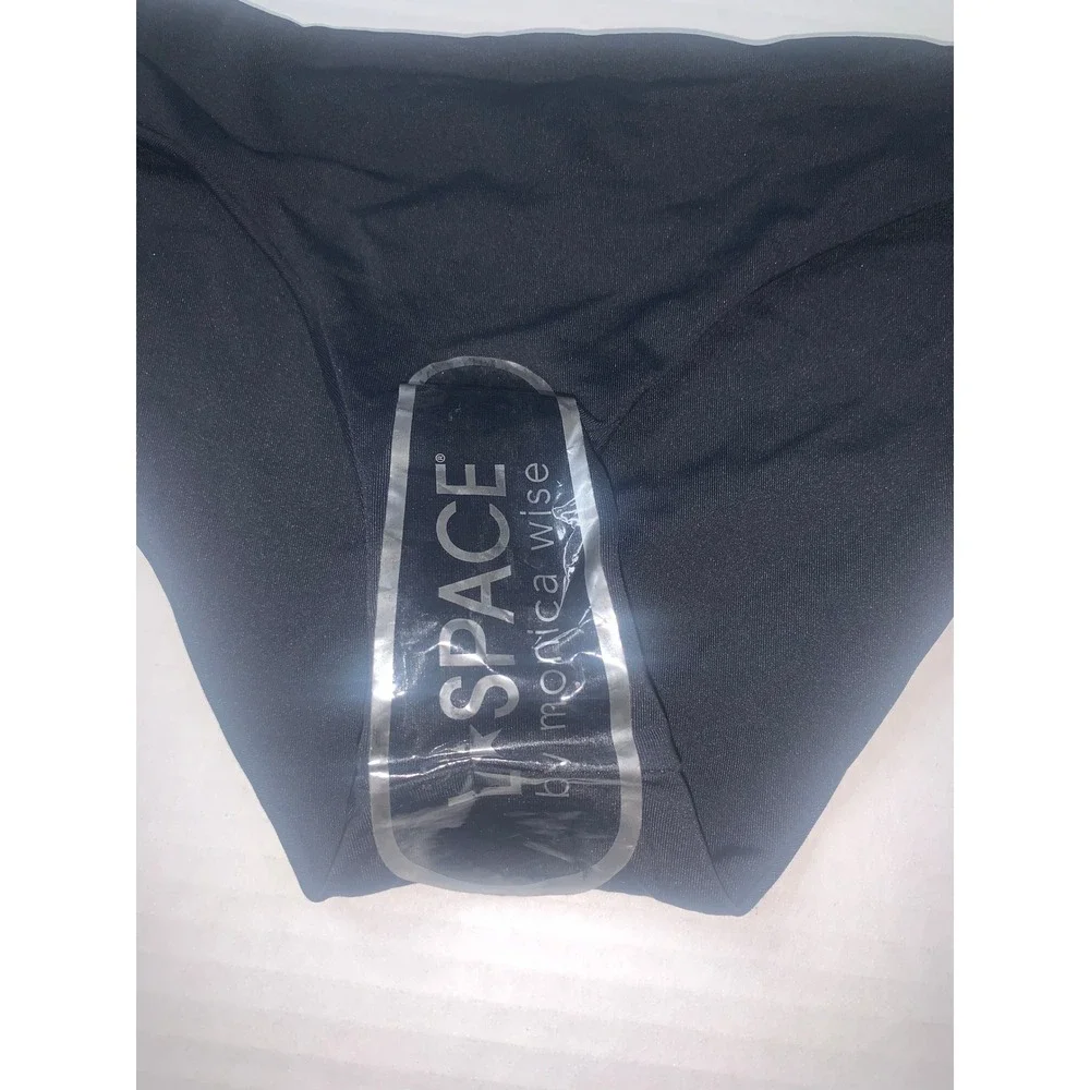 L Space by Monica Wise Black Bikini Bottoms Swimsuit‎ Small S Beachwear